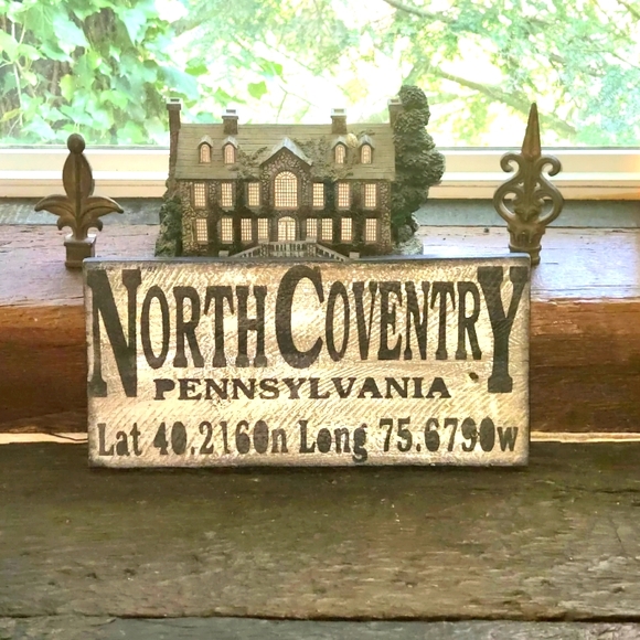 NORTH COVENTRY, PA RUSTIC WOOD TOWN SIGN - Picture 1 of 4